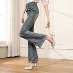 DOBOLIN Wide Width Kitten Heels for Women Sexy Rhinestone Bow Pointed Closed Toe Pumps Ankle Strap Wedding Bridal Party Dress Shoes White, US Size 8