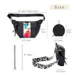 Fanny Packs Waist Bag for Women-Fashion Crossbody Bags Chest Purses Belt Bag with 2 Adjustable Strap (B-Black)