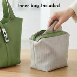 Kadynow Tote Bag for Women Vegan Leather Bucket Purse for Women Top Handle Handbag Shoulder Bag with Detachable Small Purse Green