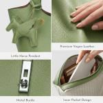 Kadynow Tote Bag for Women Vegan Leather Bucket Purse for Women Top Handle Handbag Shoulder Bag with Detachable Small Purse Green
