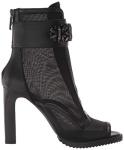 Karl Lagerfeld Black Peep-Toe Heeled Bootie, 6.5