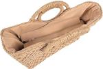 QZUnique Hand-woven Straw Bag Women Summer Beach Handbag Casual Satchel Retro Top Handle Tote Clutch