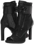 Karl Lagerfeld Black Peep-Toe Heeled Bootie, 6.5