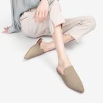 Tilocow Mules for Women Flats Pointed Toe Slip On Backless Loafers Flat Mule Business Casual Shoes Slides