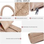 JINMANXUE Woven Tote Bag for Women, Fashion Hobo Handbag, Travel Top-handle Shoulder Bag, Beach Underarm Bag with Purse (Apricot)