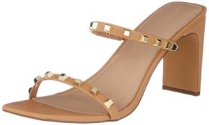 Avery Square Toe Heeled Sandal, Doe Tan