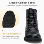 Vepose Women's Black Ankle Boots Lace up, Flat Fashion Combat Booties Low Heel, 910 Size 8 US (CJY910 Black 08)