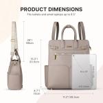 JKAOO Backpack Purse for Women PU Leather Travel Backpack, 4 in 1 Designer Convertible Backpack Purse with Removable Strap (Beige)