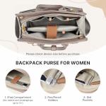 JKAOO Backpack Purse for Women PU Leather Travel Backpack, 4 in 1 Designer Convertible Backpack Purse with Removable Strap (Beige)