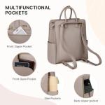 JKAOO Backpack Purse for Women PU Leather Travel Backpack, 4 in 1 Designer Convertible Backpack Purse with Removable Strap (Beige)