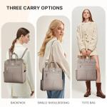 JKAOO Backpack Purse for Women PU Leather Travel Backpack, 4 in 1 Designer Convertible Backpack Purse with Removable Strap (Beige)