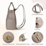 JKAOO Backpack Purse for Women PU Leather Travel Backpack, 4 in 1 Designer Convertible Backpack Purse with Removable Strap (Beige)