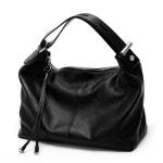 zency 6 Colors Fashion 100% Real Genuine Leather Women Shoulder Bag OL Style Handbag Lady Casual Tote (Black)