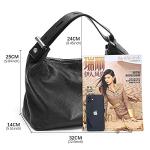 zency 6 Colors Fashion 100% Real Genuine Leather Women Shoulder Bag OL Style Handbag Lady Casual Tote (Black)
