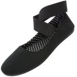 Alpine Swiss Peony Ballet Flats Shoes for Women | Elastic Ankle Strap Flats | Round Closed-Toe Shoes | Slip On Loafers | Padded for Comfort BLK 9