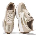 Project Cloud Womens Sneakers - Memory Foam Insole and Lightweight Spring Shoes - Non-Slip Lace Up Trendy Shoes - Fashion Sneakers for Women 2026 (Balinda, Gold, 8.5)