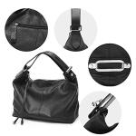 zency 6 Colors Fashion 100% Real Genuine Leather Women Shoulder Bag OL Style Handbag Lady Casual Tote (Black)