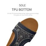 WOJWSKI Women's Slide Wedge Sandal Open Toe High Heel Zipper Back Platform(BLACK1-M8)