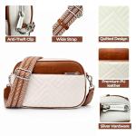 Vantamo Premium Quilted Crossbody Bags for Women with Anti-Pickpocket Clip, Vegan Leather Handbags, Travel Purses for Women