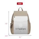 KKXIU Women’s Stylish Leather Backpack Purse – Lightweight Travel Backpack with Multiple Pockets, Lychee Grain PU Leather, Gold Hardware (A-Khaki, 10x12x4.5 Inches)