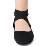 Alpine Swiss Peony Ballet Flats Shoes for Women | Elastic Ankle Strap Flats | Round Closed-Toe Shoes | Slip On Loafers | Padded for Comfort BLK 9