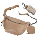 Fanny Packs Waist Bag for Women-Fashion Crossbody Bags Chest Purses Belt Bag with 2 Adjustable Strap (B-Apricot)