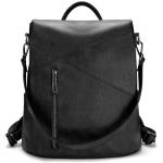 molshine Backpack,Fashion Casual Travel PU Leather Daypack Bag Shoulder Rucksack Handbags for Women HB041 (Black)