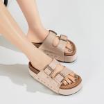 BiuYorBTY Women's Platform Clogs Sandals Cork Footbed with Comfort Double Buckles, Summer Platform Slides Mules, Summer Beach Comfort Wide Widths Availab