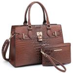 Dasein Women Handbags and Purses Ladies Shoulder Bag Top Handle Satchel Tote Work Bag with Matching Clutch