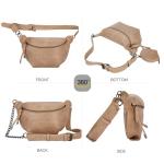 Fanny Packs Waist Bag for Women-Fashion Crossbody Bags Chest Purses Belt Bag with 2 Adjustable Strap (B-Apricot)