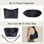 ZTUJO Purse Organizer Insert For Longchamp le pliage,Silky Touching LongChamp Organizer Insert, Compatible with Le Pliage,Energy,Shoulder Bag,Top Handle, Xtra (Black, Small)