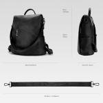 molshine Backpack,Fashion Casual Travel PU Leather Daypack Bag Shoulder Rucksack Handbags for Women HB041 (Black)