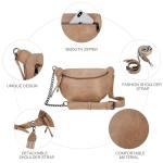 Fanny Packs Waist Bag for Women-Fashion Crossbody Bags Chest Purses Belt Bag with 2 Adjustable Strap (B-Apricot)