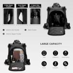 molshine Backpack,Fashion Casual Travel PU Leather Daypack Bag Shoulder Rucksack Handbags for Women HB041 (Black)