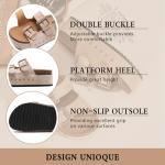 BiuYorBTY Women's Platform Clogs Sandals Cork Footbed with Comfort Double Buckles, Summer Platform Slides Mules, Summer Beach Comfort Wide Widths Availab