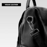 molshine Backpack,Fashion Casual Travel PU Leather Daypack Bag Shoulder Rucksack Handbags for Women HB041 (Black)