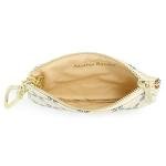 Masien Rauder Luxury Zip Key Chain Pouch | Mini Coin Purse Wallet Card Holder with Clasp | for Men Women (Cream)