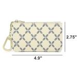 Masien Rauder Luxury Zip Key Chain Pouch | Mini Coin Purse Wallet Card Holder with Clasp | for Men Women (Cream)