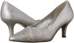Easy Street Women's Chiffon Pump,Silver Glitter,7 M US