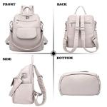 Stylish Waterproof Gray Women's Convertible Backpack