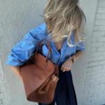 Women's Luxury Suede Tote Bag - Large Designer-Inspired Handbag - Fashionable Top Handle Work Bag - Hobo Tote (Brown smooth plain weave 10 inches)