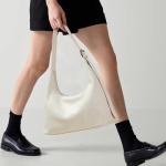 KALIDI Crescent Tote Bag, Women Underarm Handbag Vegan Leather Zipper Shoulder Purse Hobo for Evening Shopping Casual