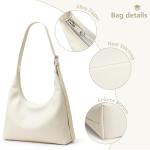 KALIDI Crescent Tote Bag, Women Underarm Handbag Vegan Leather Zipper Shoulder Purse Hobo for Evening Shopping Casual