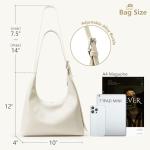 KALIDI Crescent Tote Bag, Women Underarm Handbag Vegan Leather Zipper Shoulder Purse Hobo for Evening Shopping Casual