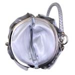 Goclothod Silver Rose-Shaped Satin Clutch Handbag