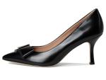 Cole Haan Women's Felicia Bow Pumps, Black Box Leather, 7.5-B US