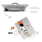 Joryin Woven Purse For Women Evening Clutch Woven Leather Handbags Crossbody Bag Suede Purse Formal Evening Bag, Light Gray