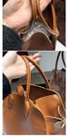 Women's Luxury Suede Tote Bag - Large Designer-Inspired Handbag - Fashionable Top Handle Work Bag - Hobo Tote (Brown smooth plain weave 10 inches)