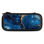 CWECVWE Women's Fashion Portable Travel Protective Switch Pouch Case Switch Storage Bag Luxury Marble Texture Gold And Blue