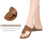 katliu Women's Flat Sandals Flip Flop Sandals Dressy Thong Sandals Brown